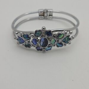 Rainbow Abalone Silver plated Bracelet